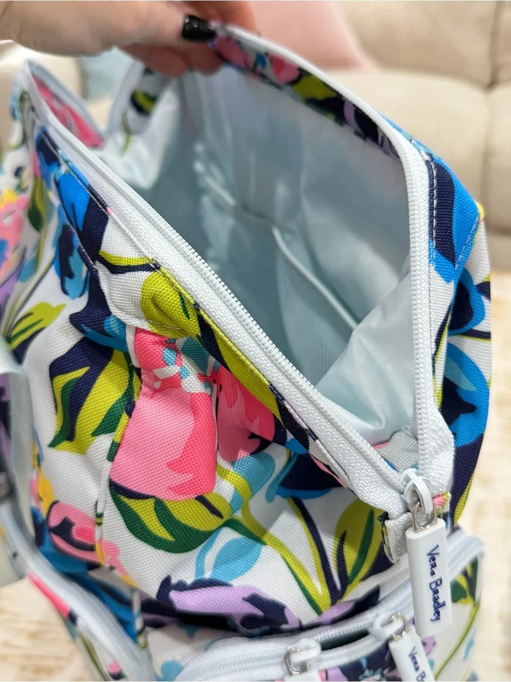 Vera Bradley Diaper Bag Cooler Marian Floral Baby Backpack Retired Rare Pink
